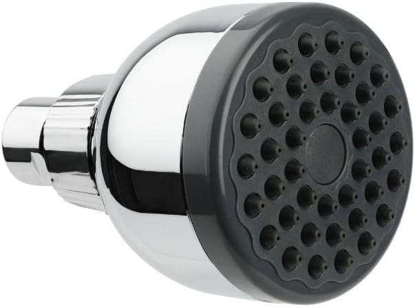 Aquabliss TurboSpa High-Pressure Shower Head - Chrome | 3-inch high-pressure shower head with 42-nozzle wide spray and flow restrictor. Twist-on