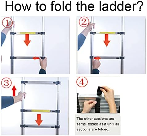 Jiahe 16.5fT/5M Aluminum Telescoping Extension Ladder Portable Multi-Purpose Portable Extension Ladder for Indoors Outdoors with Capacity of 330LB