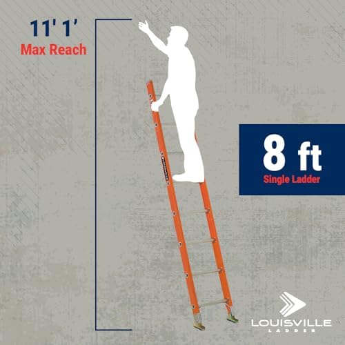 Louisville Ladder 12-Foot Fiberglass Step Ladder, 375-Pound Load Capacity, Type IAA, FS1312HD
