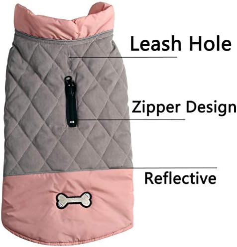 Vecomfy Reversible Dog Coat for Small Dogs with 2 Leash Openings