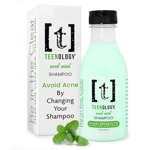 Teenology Teen Shampoo – Avoid Acne Breakouts, Sulfate & Paraben Free | Blueberry Pomegranate Cucumber – Free of pore-clogging oils – non-comedogenic formula with botanicals for acne-prone skin