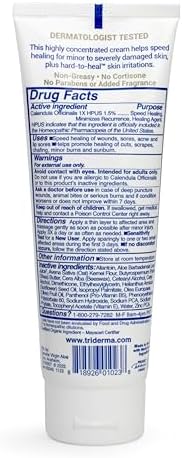 TriDerma Intense Fast Skin Healing Cream for Hard-to-Heal Skin Irritations, Sores, Rashes, Dry, Cracked Hands, Cuts, Chafing, Burns