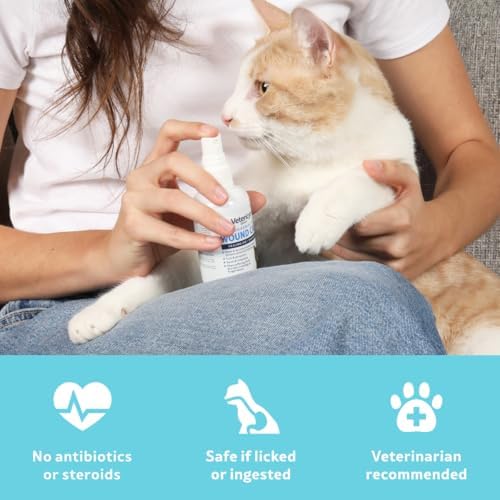 Vetericyn Plus Cat Wound Care Spray | Feline Healing Aid and Skin Repair for Wounds, Sores, and Abrasions, Provides Itch Relief for Cats Irritated Skin. 3 Ounces