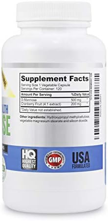 High Strength Pure D-Mannose with Cranberry Extract for UTIs | Natural Urinary Tract Infections - Digestive Health - Immune System Support - 700mg