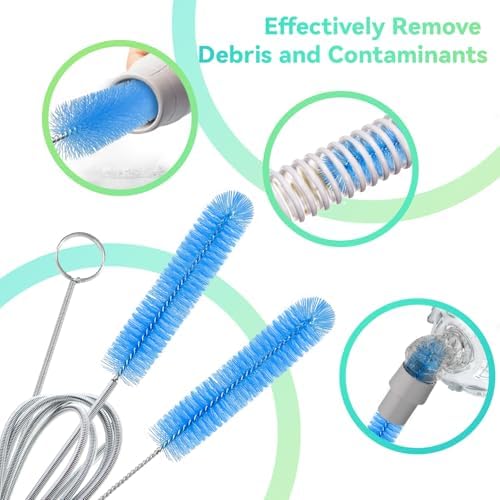CPAP Hose Cleaner, 7 Feet Flexible CPAP Tube Cleaning Brush and 7 Inches CPAP Cleaning Brush for CPAP Mask Hose Blue