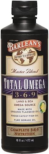 Barlean's Total Omega 3 6 9 Orange Crème Liquid Fish Oil Supplement with Borage and Flaxseed Oil, 2,400 mg of Omegas EPA and DHA Plus GLA for Joint and Heart Health, 8 oz | Fish, borage & flax oils, EPA DHA ALA GLA omegas, Burpless, Non-GMO, Gluten-free,…