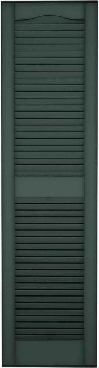 14 1/2"W x 60"H EverColor Open Louver Exterior Vinyl Shutters, w/Installation Shutter-Lok's & Matching Screws (Per Pair), Black