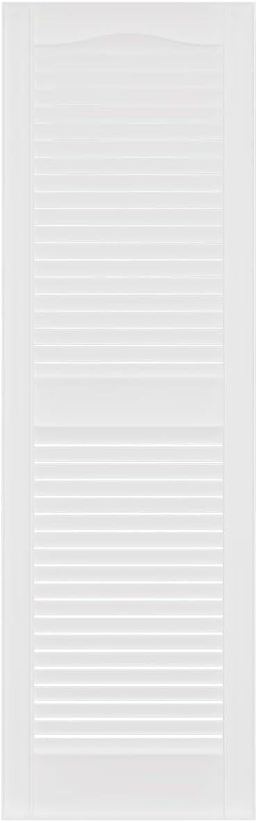 Mid America 00011455002 Standard Size Cathedral Top Center Mullion, Open Louver Vinyl Shutter, w/Installation Shutter-Lok's & Matching Screws (Per Pair), 002, 14 1/2"W x 55"H, Black