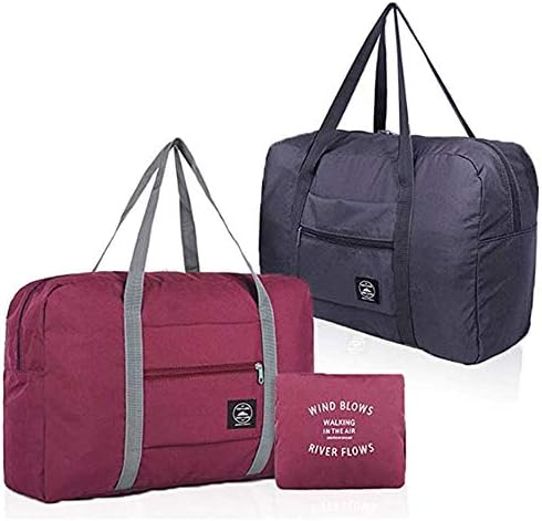2 Pack Foldable Travel Bag Waterproof Travel Duffel Bag