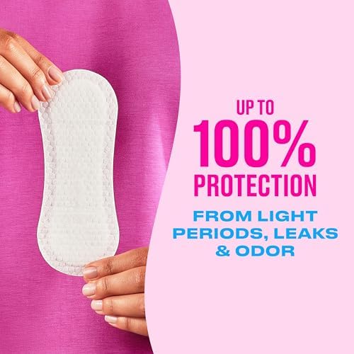 Carefree Panty Liners for Women, Regular, Wrapped, Unscented, 54 ct