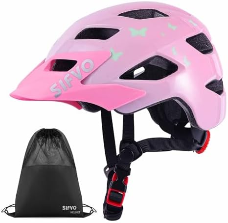 Kids Helmet, SIFVO Kids Bike Helmet Boys and Girls Bike Helmet with Cool Visor Helmet for Kids 5-14