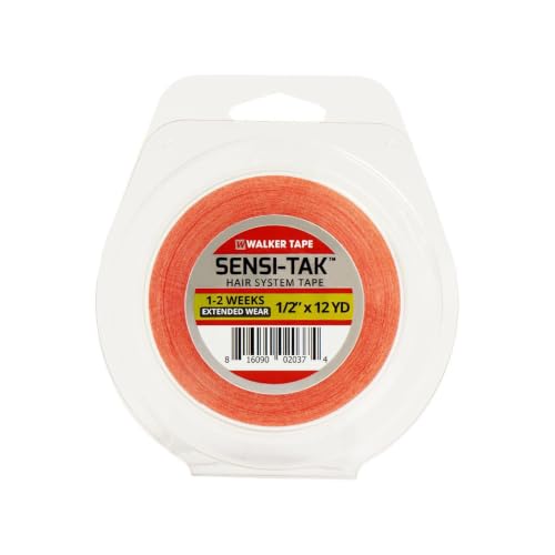 Walker Tape Co. Sensi-Tak Tape. Double-Sided. 1/2" x 12 Yards. Authentic Walker Tape red