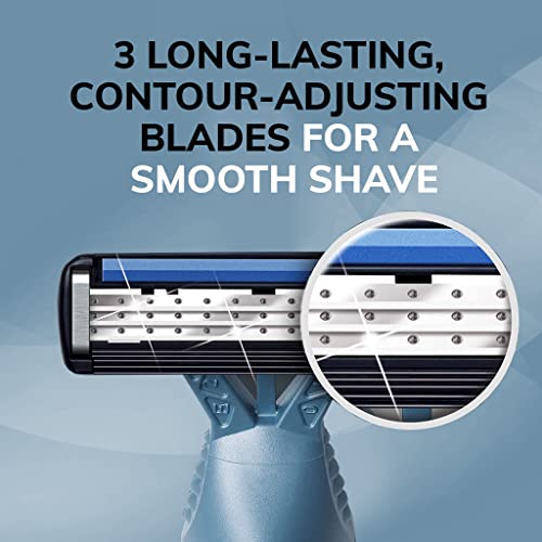 BIC Flex 3 Men's Disposable Razors, 3-Blade, Smooth Shave, 8-Pack | Pivoting Head for Easy Control | Lubricating Aloe Strip for Comfort | Ergonomic Handle for Better Grip