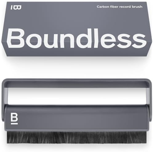 Record Cleaner Brush - Carbon Fiber Anti-Static Vinyl Brush | Soft Conductive Bristles for Gentle Vinyl Record Cleaning & Dust Removal - Essential