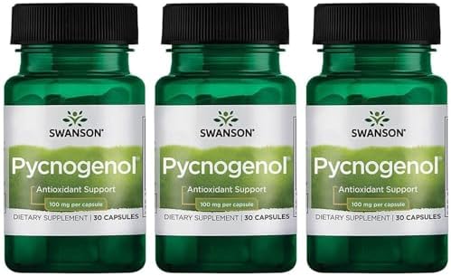 Swanson Pycnogenol Antioxidant 100 Milligrams, 30 Capsules | Provides Antioxidant Support, Supports Healthy Body Function and Promotes Overall Everyday Wellness Naturally