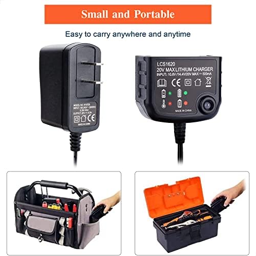 LCS1620 20V Lithium Battery Charger Compatible with Black and Decker 20V Max Li-ion Battery LBXR2020 LBXR20 LBXR2020-OPE LB2X4020 Replacement for