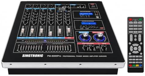 Singtronic PM-6000Pro Professional KJ/DJ 6000W Digital Console Mixing Board Karaoke Ampliffier Built in HDMI-Arc, Optical, Bluetooth, Aux