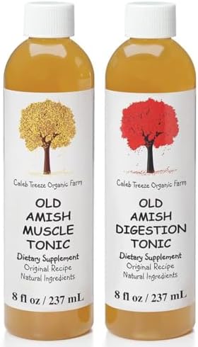 Old Amish Muscle and Digestion Tonic Pack (Formerly: Stops Leg Cramps and Stops Acid Reflux) with Apple Cider Vinegar Bundle by Caleb Treeze