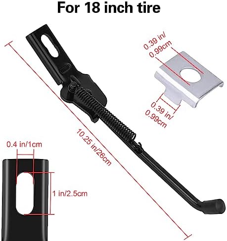 SEISSO Aluminium Alloy Foldable Kickstand for 12-18 Inch Bicycle, Mountain Bike, Road Bike - Black