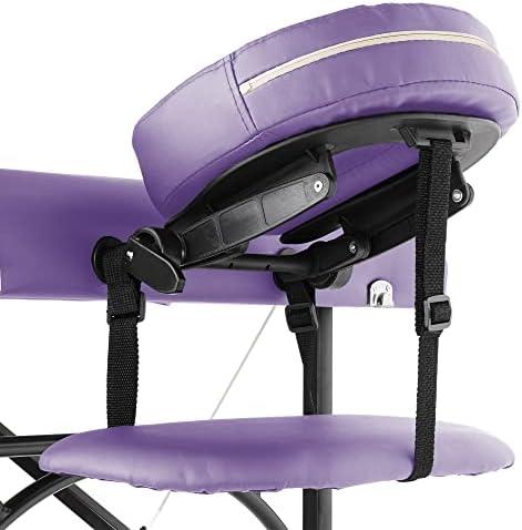 Saloniture Professional Portable Lightweight Bi-Fold Massage Table with Aluminum Legs - Includes Headrest, Face Cradle