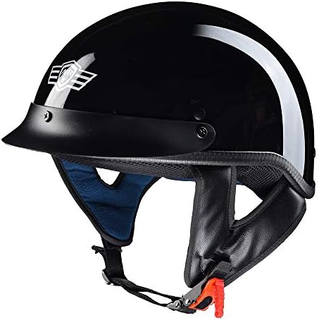 AHR Half Face Motorcycle Helmet DOT Approved Half Helmet for Motorbike | Cruiser Chopper, RUN-C & RUN-D Patriotic Flag