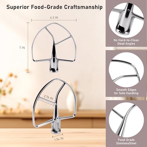 7&8 Quart Kitchen Stand Stainless Steel Mixer Attachments for Kitchen-Aid