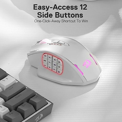 Redragon M908 Wired MMO RGB Gaming Mouse 12400 DPI Remapping Keys | Stable Lag-Free Connection, Redefine Keybinding Macro, Vibing Backlight, Ergonomic Grip Body Comfort