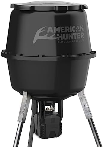 American Hunter 30 Gal Nesting Hopper | Hunting Durable Lightweight 3 Legged Game Feeder with XDE-Pro Automatic Delivery System