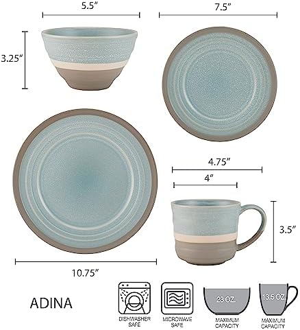 Pfaltzgraff Adina 16 Piece Dinnerware Set, Service For 4