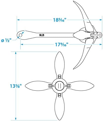 Seachoice Folding Grapnel Anchor – For Small Craft and Dinghies – Multiple Sizes