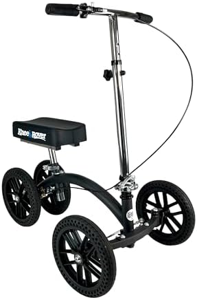 KneeRover Quad HC All Terrain Knee Scooter with Flat Free Wheels for Adults and Kids - Foot Surgery Knee Walker for Broken Ankle Foot Injuries