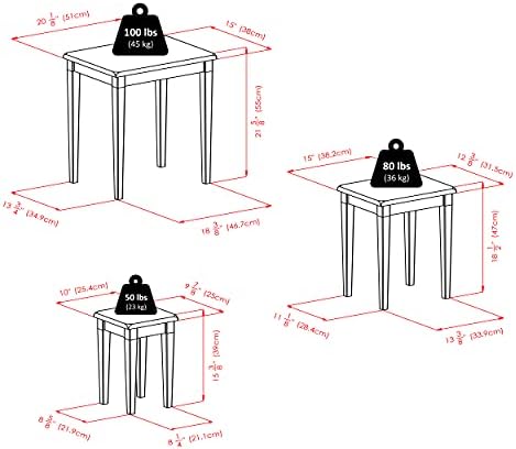 Winsome Regalia Nesting Accent Tables, for Living Room, Walnut, Set of 3
