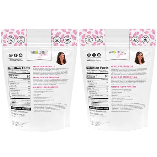 Wholesome Yum Premium Fine Blanched Almond Flour For Baking, Keto, Low Carb