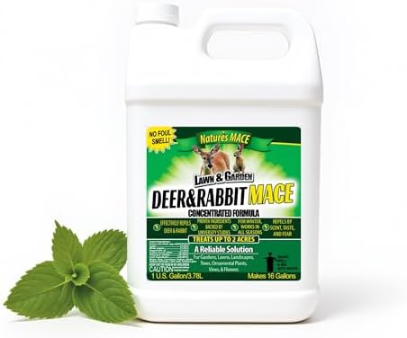 Nature's MACE Deer & Rabbit Repellent 40 oz Concentrate | Deer Repellent Spray for Plants, Lawns, Flowers & Gardens, Plant Safe, Protect Plants Fast, All-Season Protection.