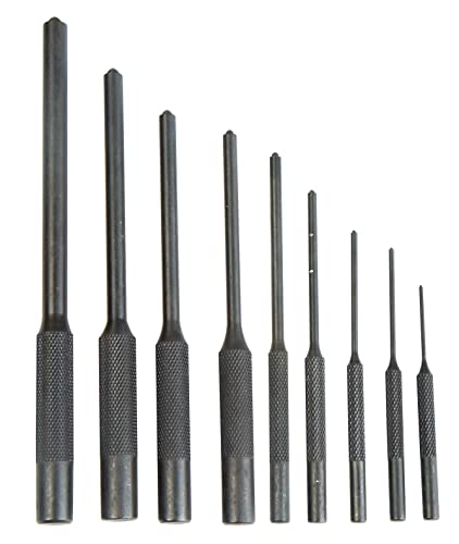 Wheeler Roll Pin Punch Set with 9 Steel Punches, Labeled Rollup Storage Bag for Firearm Maintenance and Gunsmithing