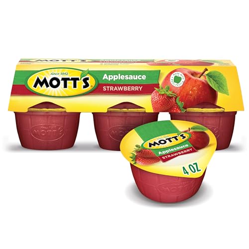 Mott's Applesauce, 4 Oz Cups, 72 Count (12 Packs Of 6), No Artificial Flavors, Good Source Of Vitamin C, Nutritious Option For The Whole Family