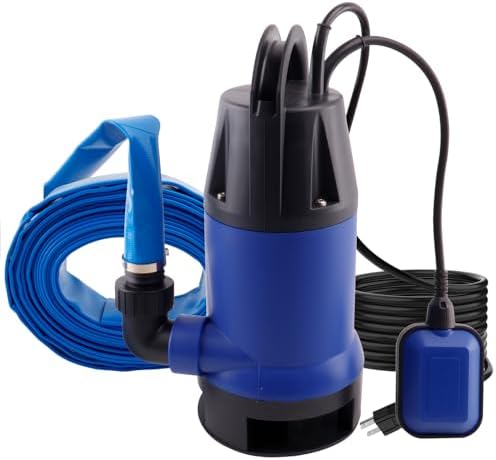 1.5HP Sump Pump, 4000GPH High Flow Clean&Dirty Water Pump