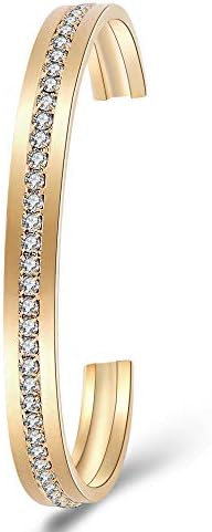 Women's Diamond Wristwatch Bangle Bracelet Jewelry Set Analog Quartz Wrist Watch for Ladies