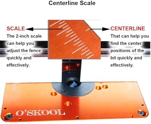 O'SKOOL Precision Aluminum Router Table Insert Plate | Router Templates With Pre-Drilled Adapt to Multiple Routers of Different Model, RTS02A