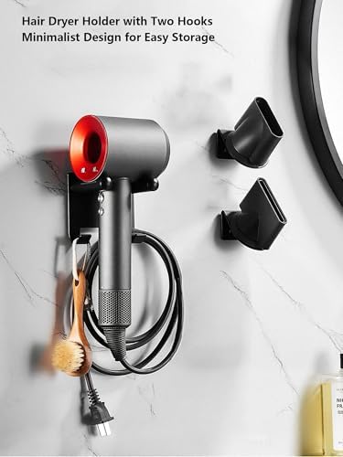 Hair Dryer Holder Stainless Steel Chromed (Black)