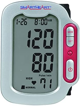SmartHeart Automatic Wrist Digital Blood Pressure Monitor (1-Person, 90 Memory) | Adult Wrist Cuff, 90-Reading Memory, Automatic Inflation & Deflation