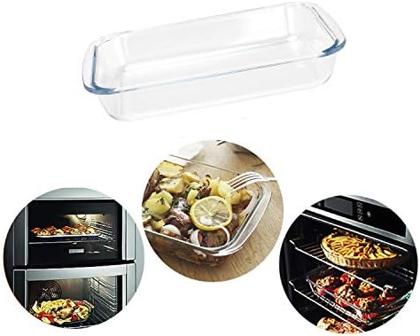 FOYO Basics Tempered Glass Baking Dish, 1.6 Quart Clear Oblong Dish Set, Casserole Dish Cooking Oven Bake