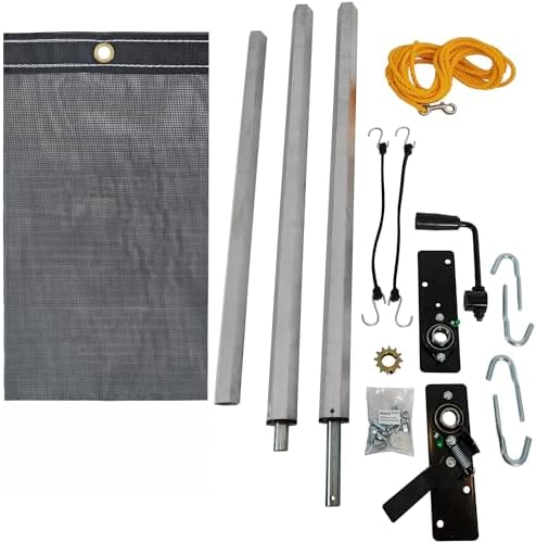 Buyers Products DTR7018 Aluminum Tarp System with Mesh Tarp, 7 x 18 Feet – Dump Body Tarp Kit, Dump Trailer Accessories, Heavy Duty Double-Stitched Hems, Brass Grommets, Telescoping Roller