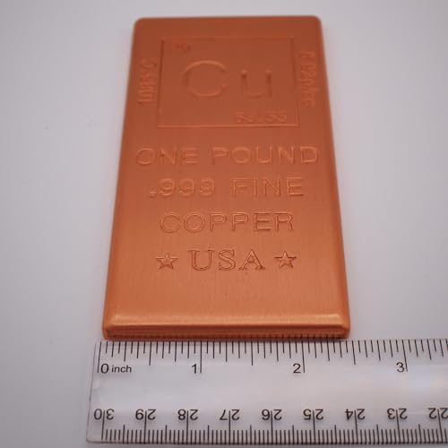 1 lb Copper Bar (Flat Style) .999 Pure Paperweight | Element Design with Certificate of Authenticity