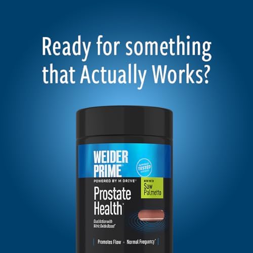 Weider Prime Prostate Health - Dual Action with Nitric Oxide Boost - Plant-Based Support for Prostate & Urinary Health - Men’s Wellness Formula