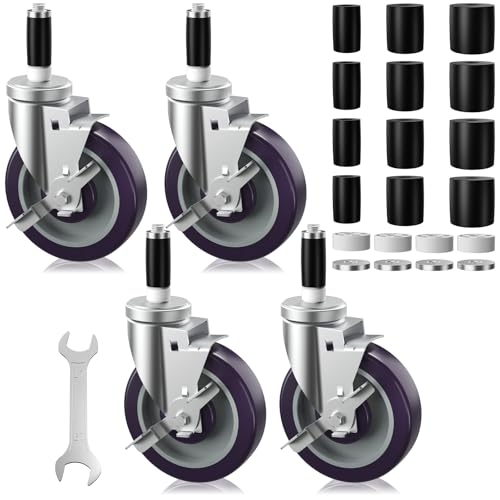 4 Inch Expanding Stem Caster Set of 4 for Stainless Steel Table