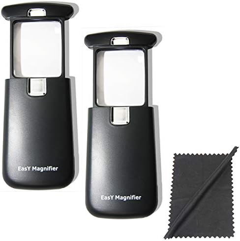 Small Pocket Magnifying Glass 3.0X with LED Light for Reading; Lighted Hand Held Coin Loupe; Mini Magnify Lens; Gifts for Seniors
