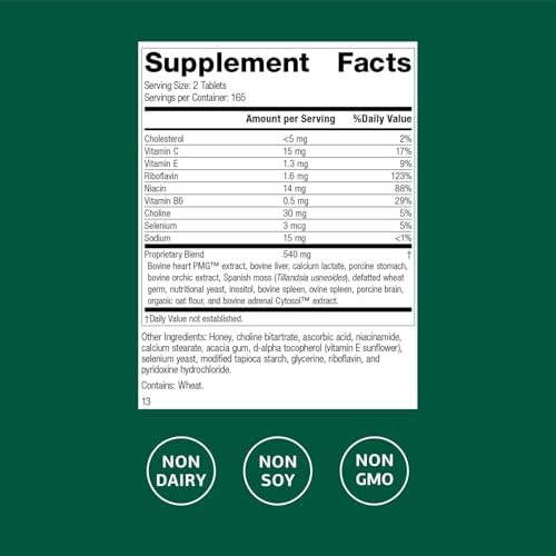 Standard Process Cardio-Plus - Antioxidant Support - Heart Health, Circulation & Blood Flow Supplement with Vitamin B6, Niacin & Riboflavin - Energy Metabolism Supplement - 90 Tablets