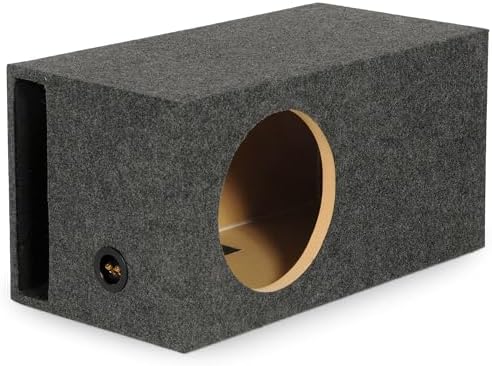 QPower HD112VL Single 12 Inch SPL XL Heavy Duty Side Ported Subwoofer Box Enclosure with Durable Carpet Covering for Car Audio Systems