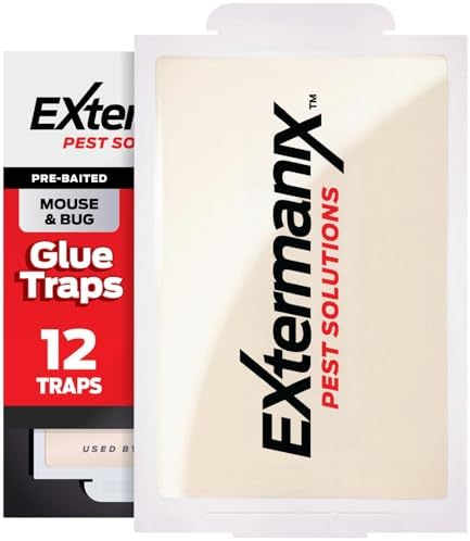 Glue Traps for Mice & Bugs – Safe Around Children & Pets – Strong Adhesive Glue for Bugs, Insects & Cockroaches – Easy to Use & Clean – Sticky Glue Traps for Indoor Use (12 Pack)